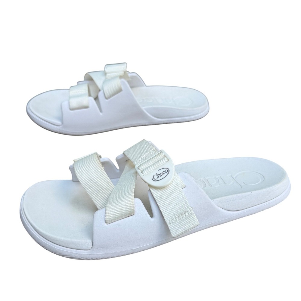 Chaco Chillos Slide Sandals Womens 10 White Adjustable Sport Recovery Comfort - Picture 2 of 14